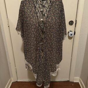 Fun & Flirt Boho Floral and Lace Kimono